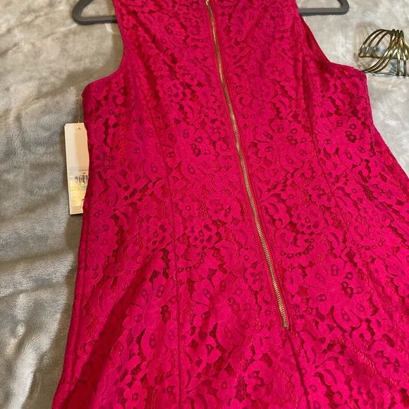 Kensie Hot Pink Lace Dress NWT L - Picture 6 of 6